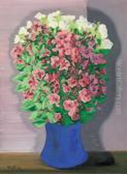 Bouquet Au Vase Bleu Oil Painting by Jean Kisling