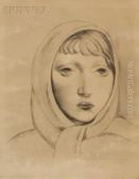 Head Of A Woman Oil Painting by Jean Kisling