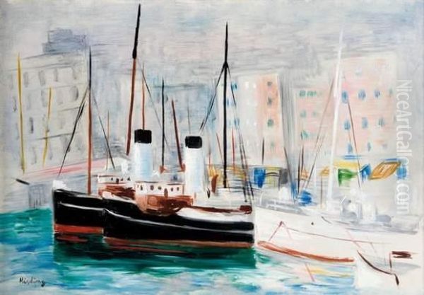 Le Port De Marseille. Oil Painting by Jean Kisling
