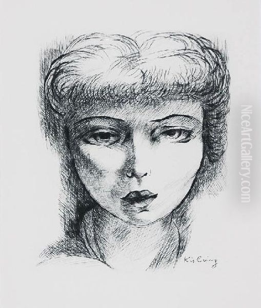 Twarz Kobiety Oil Painting by Jean Kisling