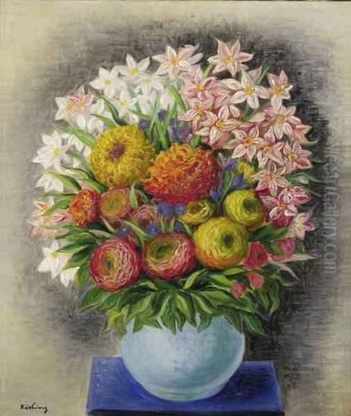Bouquet De Fleurs Oil Painting by Jean Kisling