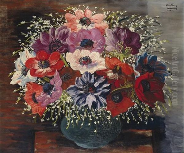 Vase Of Poppies Oil Painting by Jean Kisling