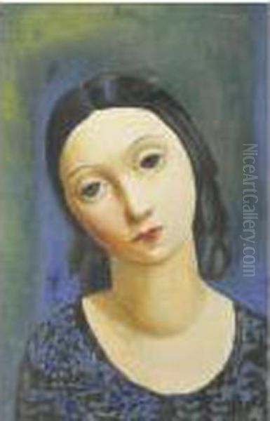 Tete De Jeune Fille Oil Painting by Jean Kisling