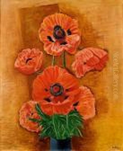 Vase De Pavots Oil Painting by Jean Kisling