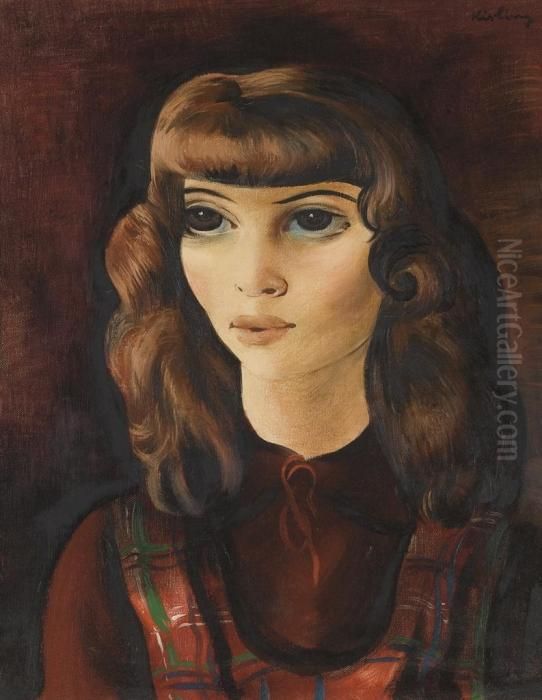 Portrait De Femme Oil Painting by Jean Kisling