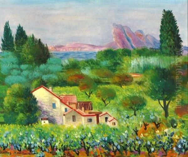 St. Cyr Sur Mer Oil Painting by Jean Kisling