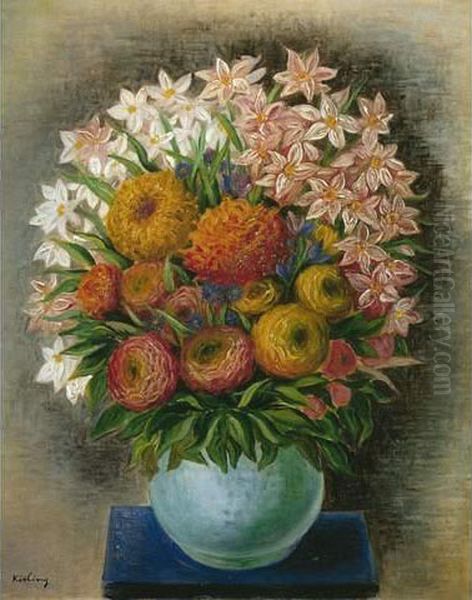 Bouquet De Pivoines Oil Painting by Jean Kisling