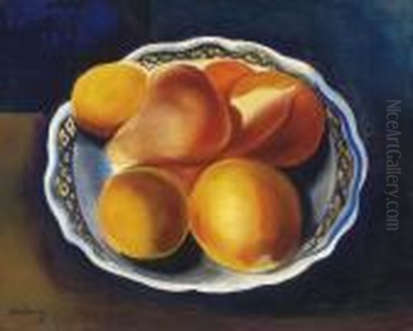 Assiette De Fruits Oil Painting by Jean Kisling