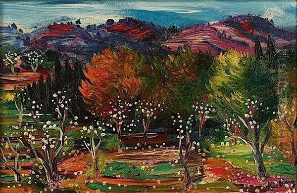 Arbres En Fleurs Oil Painting by Jean Kisling