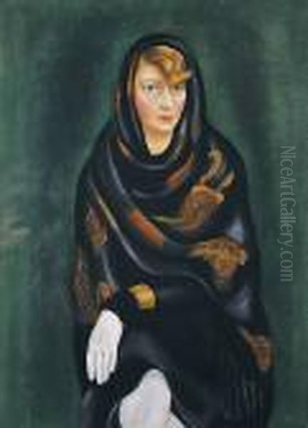 La Femme Au Chle Oil Painting by Jean Kisling