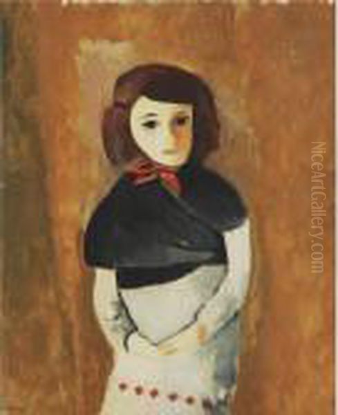 Jeune Femme Au Fichu Noir Oil Painting by Jean Kisling