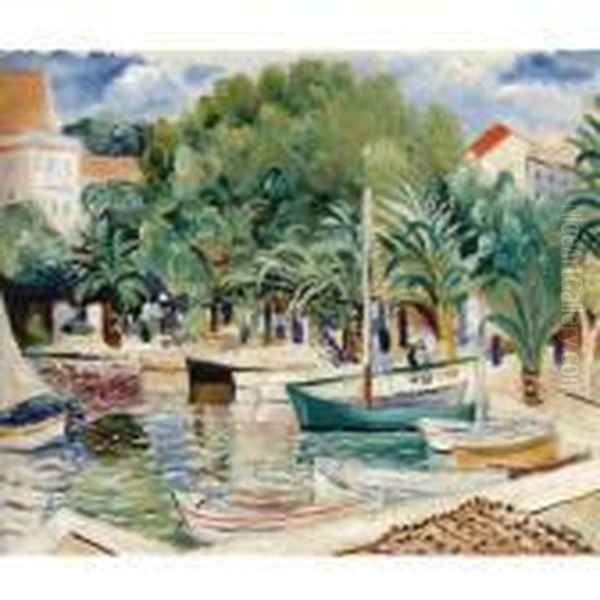 Bateaux Au Port Oil Painting by Jean Kisling