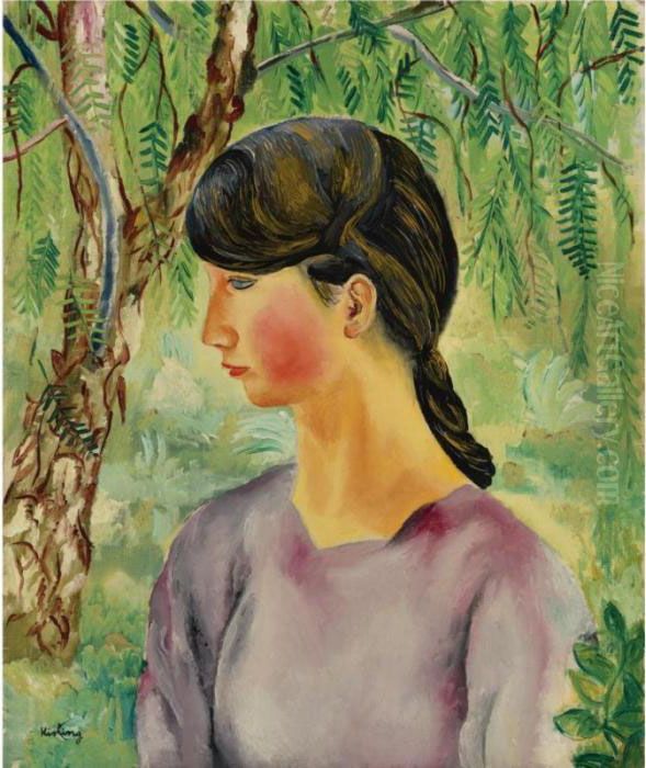 Tete De Jeune Fille Oil Painting by Jean Kisling