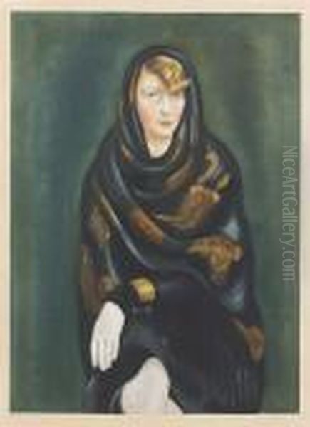 Dame Mit Handschuhen. Oil Painting by Jean Kisling
