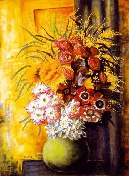 Bouquet De Fleurs Oil Painting by Jean Kisling