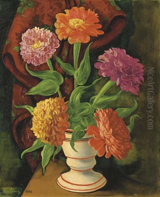 Dahlias Oil Painting by Jean Kisling