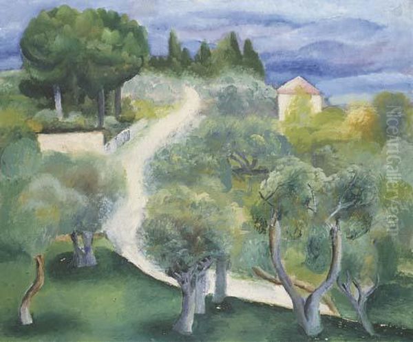 Route De Bandol A Sanary Oil Painting by Jean Kisling