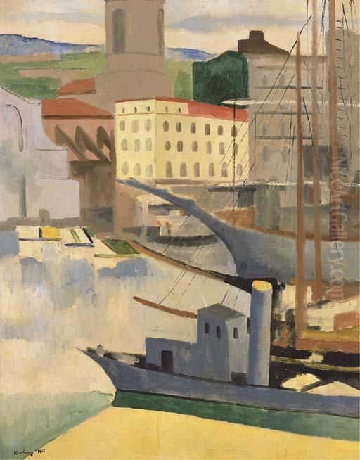 Port De Saint-tropez Oil Painting by Jean Kisling