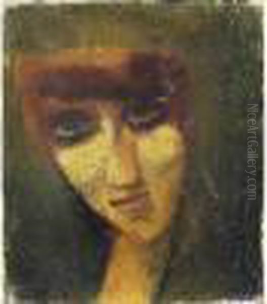 Portrait De Renee, Femme De L'artiste. 1916 Oil Painting by Jean Kisling