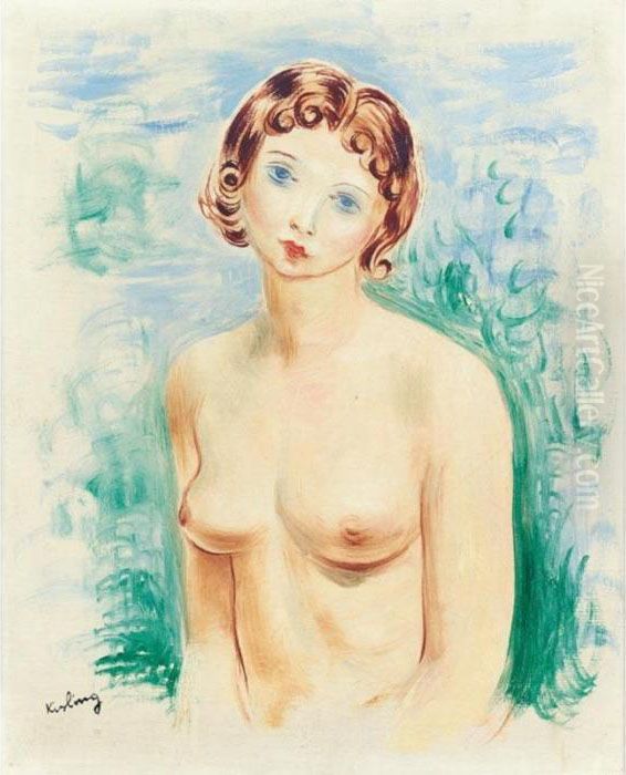 Jeune Fille Au Buste Nu Oil Painting by Jean Kisling