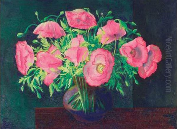 Bouquet De Fleurs Dans Un Vase Oil Painting by Jean Kisling