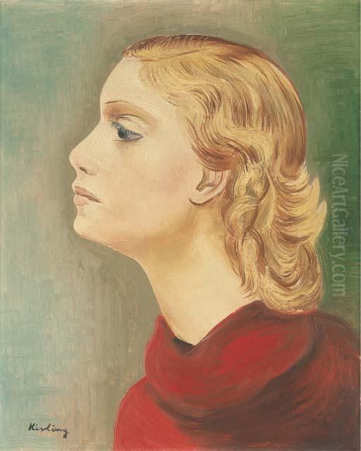 Buste De Jeune Femme De Profil A Gauche Oil Painting by Jean Kisling