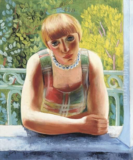 Portrait De Madame Renee Kisling Oil Painting by Jean Kisling