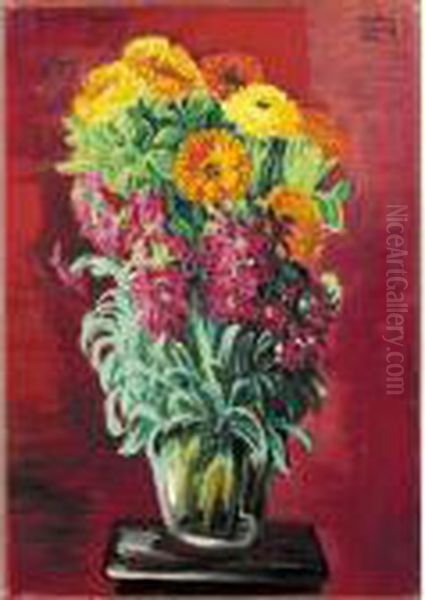 Bouquet De Calendula Oil Painting by Jean Kisling