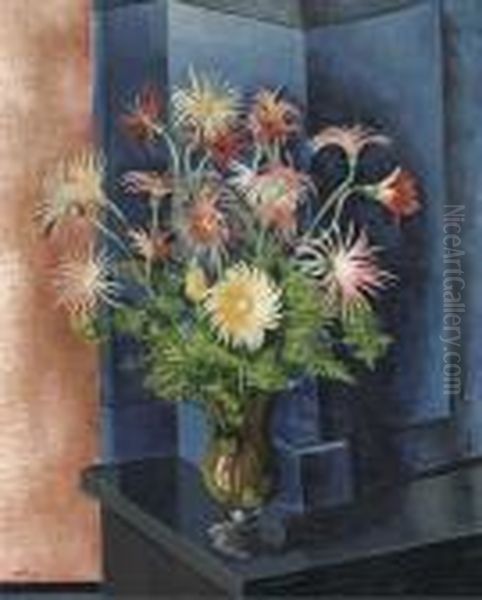 Still Life With Flowers In A Vase Oil Painting by Jean Kisling