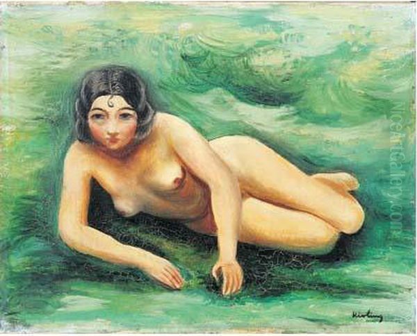 Nue Allongee Dans L'herbe Oil Painting by Jean Kisling