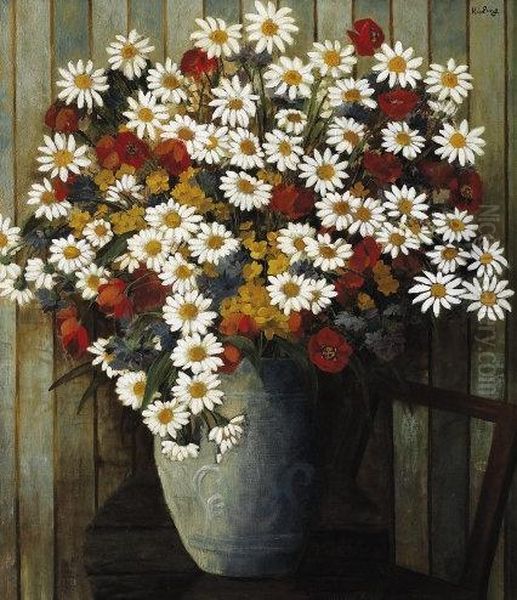 Fleurs 1938 Oil Painting by Jean Kisling