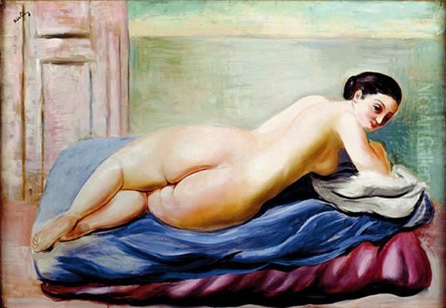 Akt Lezacy 1920 Oil Painting by Jean Kisling