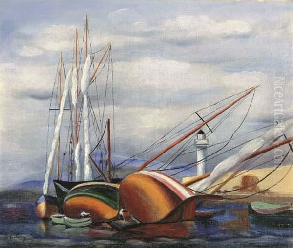 Port De Sanary Oil Painting by Jean Kisling