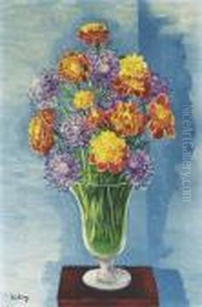 Bouquet De Fleurs Oil Painting by Jean Kisling
