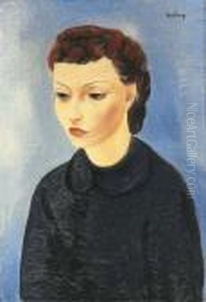 Portrait De Femme Oil Painting by Jean Kisling