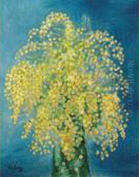 Vase De Mimosas Oil Painting by Jean Kisling