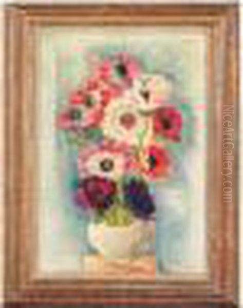 Le Vase De Fleurs Oil Painting by Jean Kisling