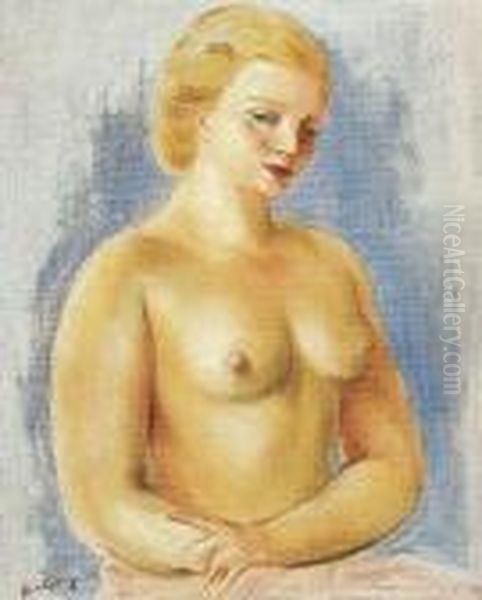 Petit Buste Nu Oil Painting by Jean Kisling
