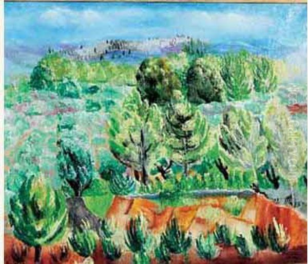 Paysage Du Midi, Circa 1918-1920 Oil Painting by Jean Kisling