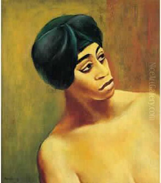 Portrait D'aicha Oil Painting by Jean Kisling