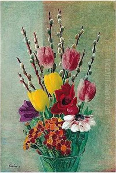 Fleurs Variees Oil Painting by Jean Kisling