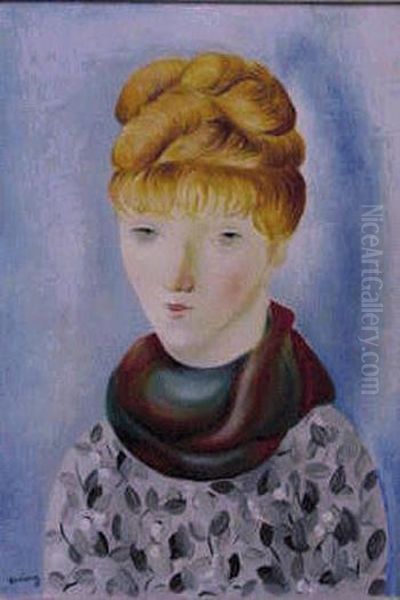 La Femme Aux Cheveux Rouges Oil Painting by Jean Kisling