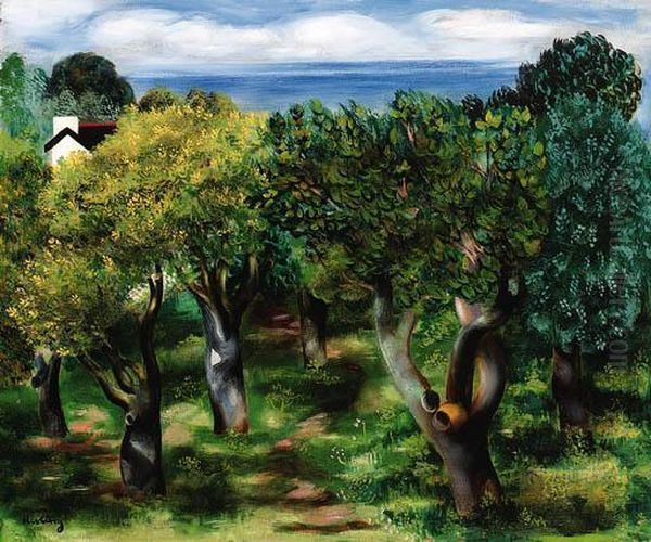 Paysage De Sanary Oil Painting by Jean Kisling