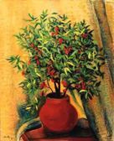 Vase De Fleurs Oil Painting by Jean Kisling