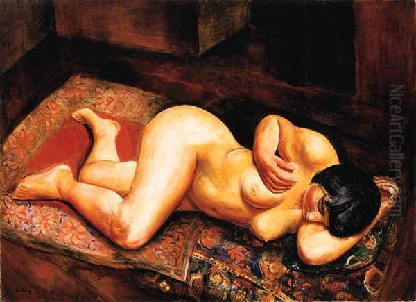 Femme Nue Couche Oil Painting by Jean Kisling
