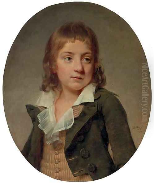 Portrait of a young boy Oil Painting by Martin Drolling