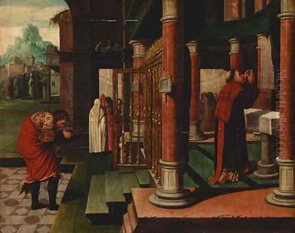 The Parable of the Pharisee and the Publican Oil Painting by Bernaert van Orley