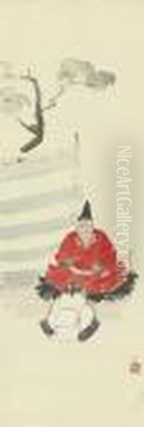 Kusunoki Masashige And His Son Oil Painting by Kobayashi Kiyochika