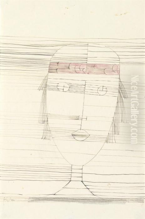 Madchen Mit Stirnband Oil Painting by Paul Klee
