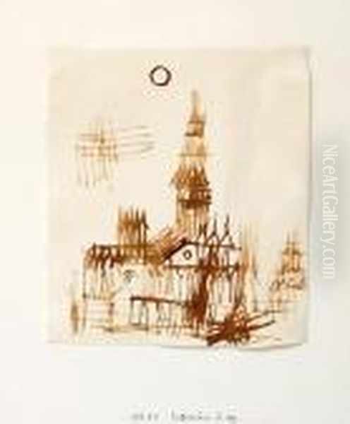 Kathedrale Von Pr...burg Oil Painting by Paul Klee